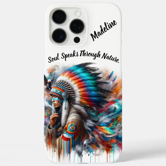 Native Indian woman gazes intently Case-Mate iPhone Case (Back)