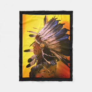 Native Kiowa "Morning sky" original art Fleece Blanket