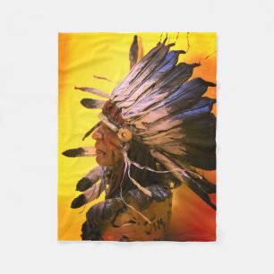 Native Kiowa "Morning sky" original art Fleece Blanket