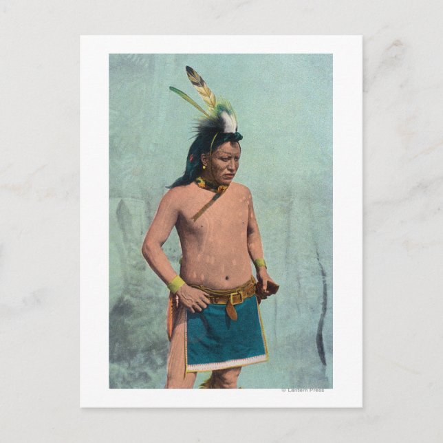 Native Man Named Lone Elk Postcard (Front)