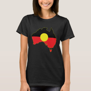 Native Marking Flag In The Map Of Australia T-Shirt
