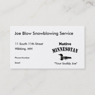 Native Minnesotan Business Cards