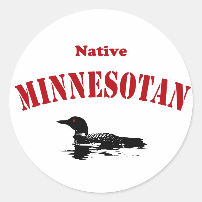 Native Minnesotan Classic Round Sticker (Front)
