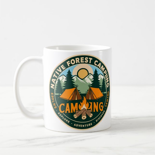Native Mountain Camping Coffee Mug (Left)
