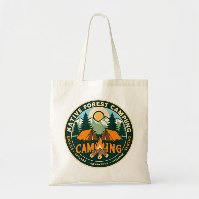 Native Mountain Camping Tote Bag (Front)