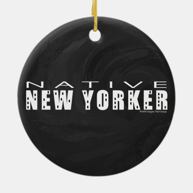 Native New Yorker black Ceramic Tree Decoration (Back)