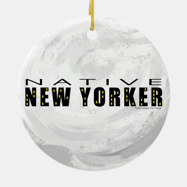 Native New Yorker black Ceramic Tree Decoration (Back)