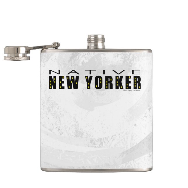 Native New Yorker black Hip Flask (Opened)