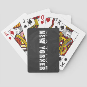 Native New Yorker black Playing Cards