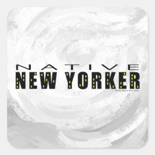 Native New Yorker black Square Sticker