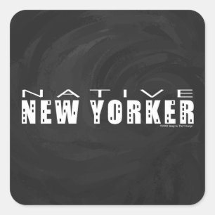 Native New Yorker black Square Sticker