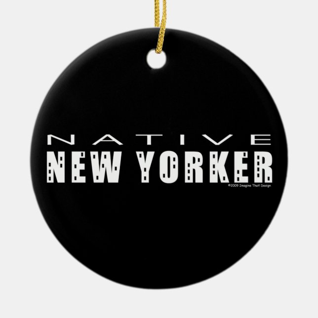 Native New Yorker Ceramic Tree Decoration (Front)