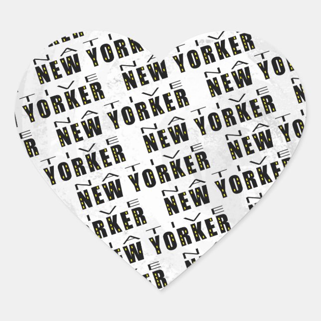 Native New Yorker Pattern Heart Sticker (Front)