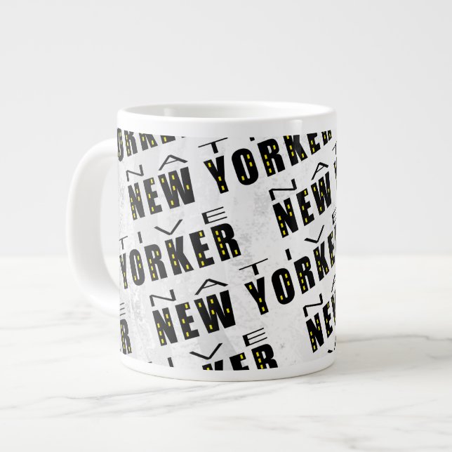 Native New Yorker Pattern Large Coffee Mug (Front Left)