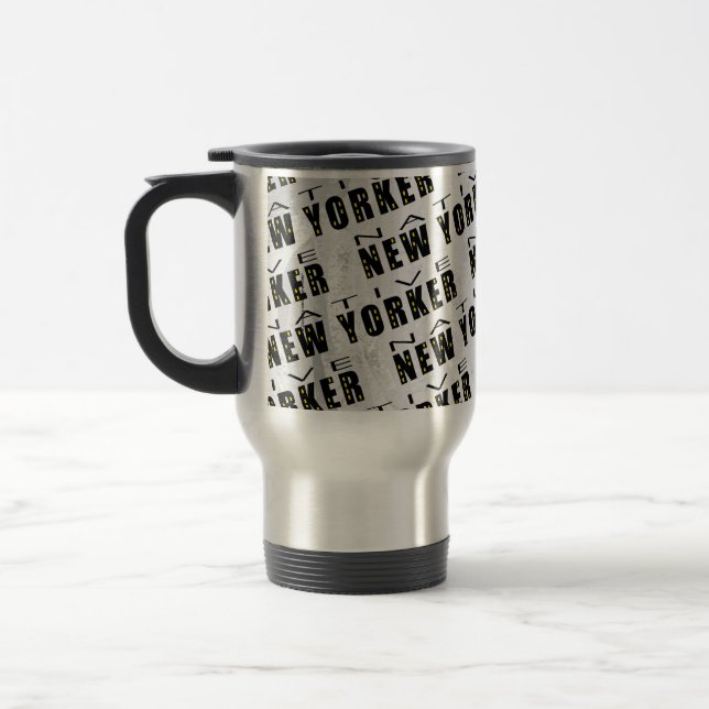 Native New Yorker Pattern Travel Mug (Left)