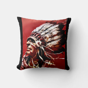 Native "Nez Perce Chief" original art  Cushion