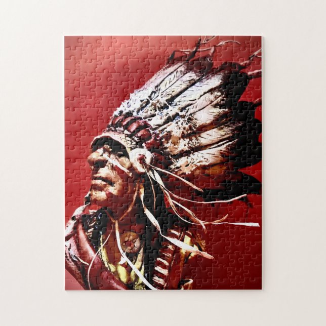 Native "Nez Perce Chief" original art Puzzle (Vertical)