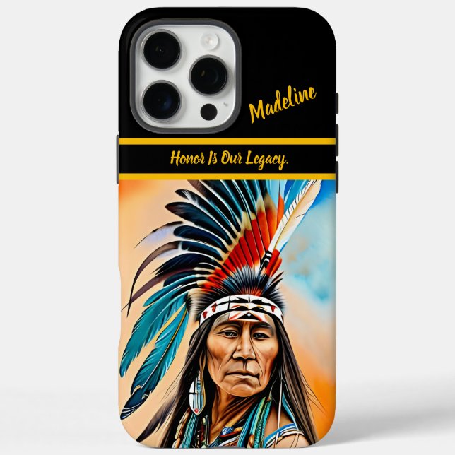 Native Pattern Composition Headdress Case-Mate iPhone Case (Back)