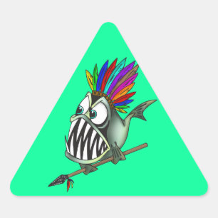 Native Piranha Triangle Sticker
