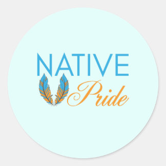 Native Pride Feathers Stickers (Round)