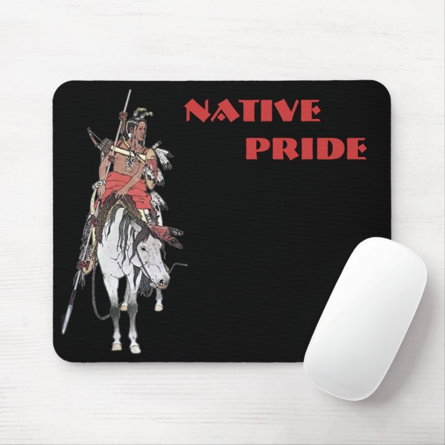 Native Pride Plains Indian on Horseback Mouse Mat (With Mouse)
