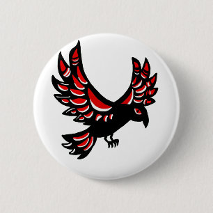 Native Raven 6 Cm Round Badge