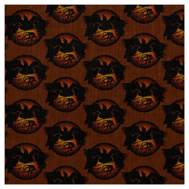 Native Raven Art Fabric Raven Crow Tribal Fabrics (Swatch)