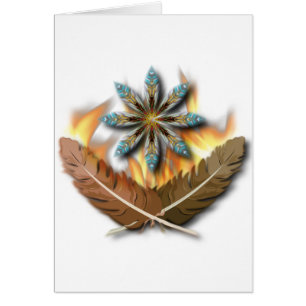 native red tailed hawk feathers and flames digital