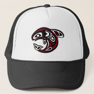 Native Salmon Fish Trucker Hat