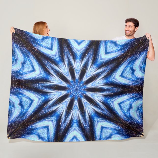 Native Shaman Cosmic Wheel Fleece Blanket (In Situ)