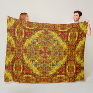 Native Shoshone Sun Spirit Sand Mandala Art Fleece Blanket