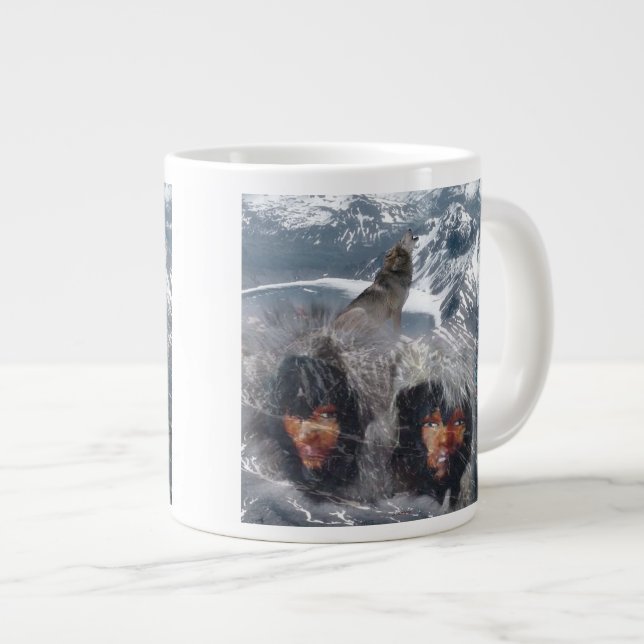 Native Spirit in Alaska Large Coffee Mug (Front Right)