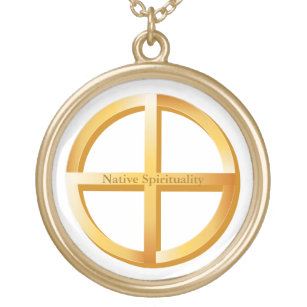 Native Spirituality Symbol Gold Plated Necklace
