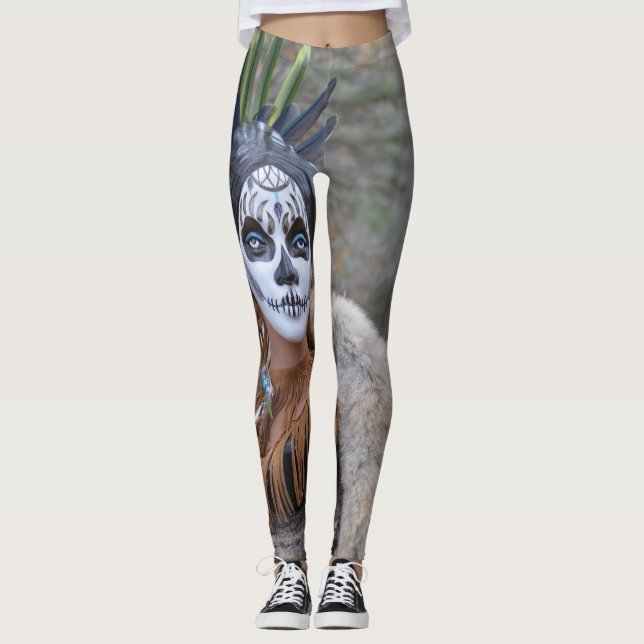 Native Sugar Skull Leggings (Front)