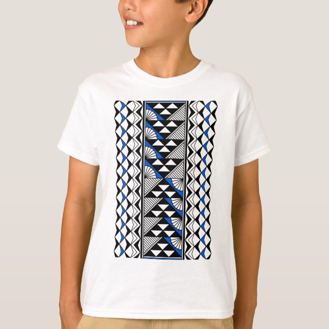 Native Sun and Rain in Blue T-Shirt (Front)