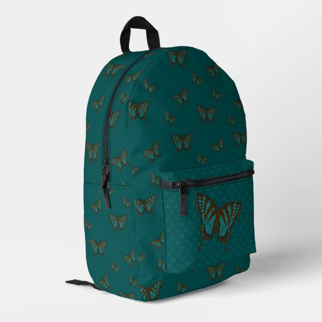 Native Swallowtail Printed Backpack (Back Corner Left)