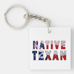 Native Texan Flag Key Ring