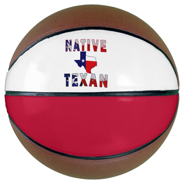 Native Texan Flag Map Basketball (Front)