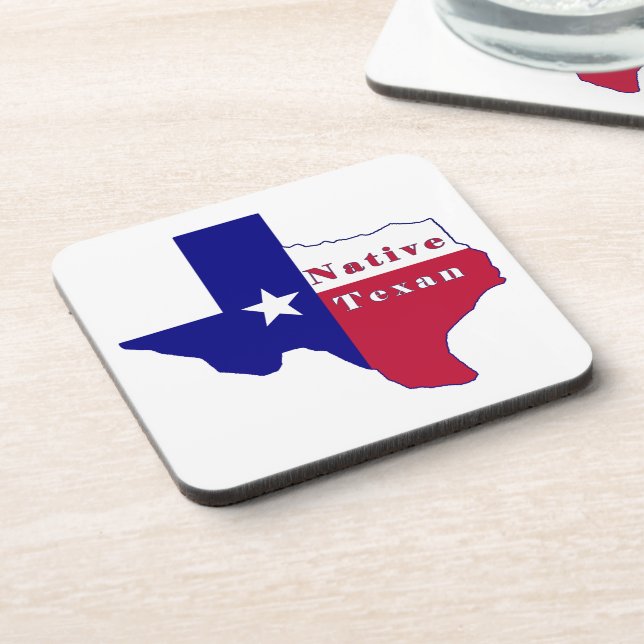 Native Texan Flag Map Coaster (Left Side)