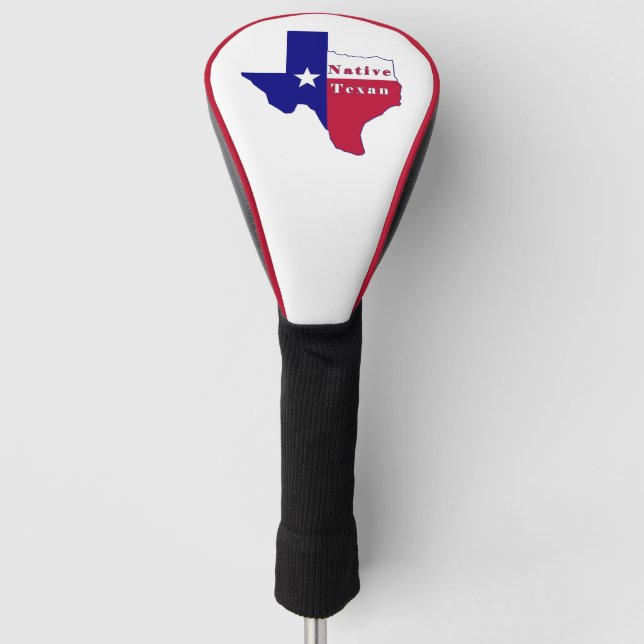 Native Texan Flag Map Golf Head Cover (Front)