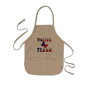Native Texan Flag Map Kids Apron