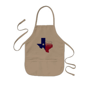 Native Texan Flag Map Kids Apron