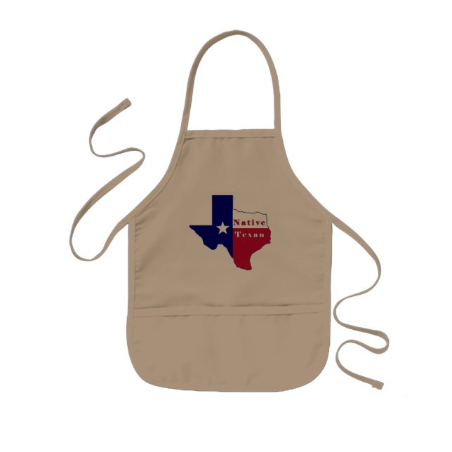 Native Texan Flag Map Kids Apron (Front)