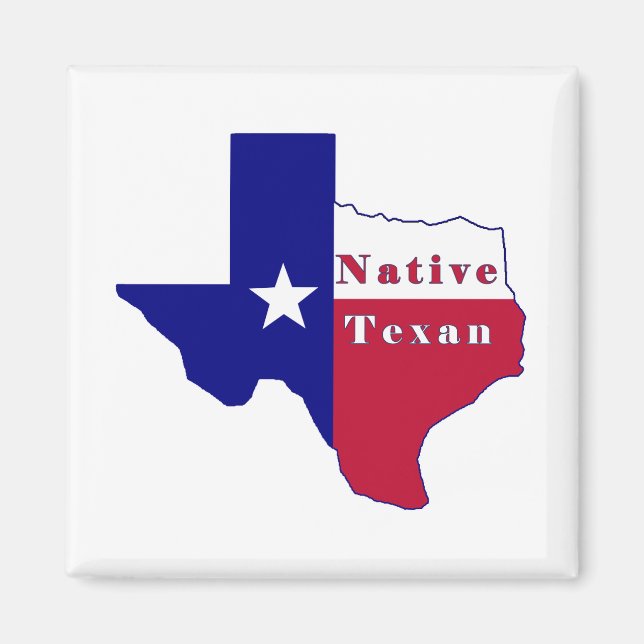 Native Texan Flag Map Magnet (Front)