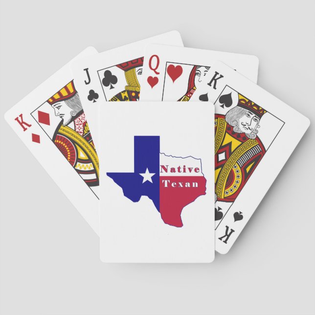 Native Texan Flag Map Playing Cards (Back)