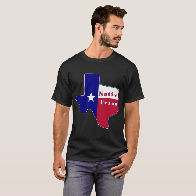 Native Texan Flag Map T-Shirt (Front Full)