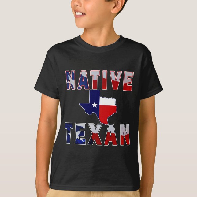 Native Texan Flag Map T-Shirt (Front)