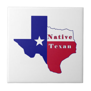 Native Texan Flag Map Tile