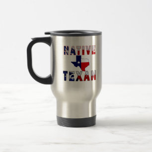 Native Texan Flag Map Travel Mug