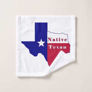 Native Texan Flag Map Wash Cloth